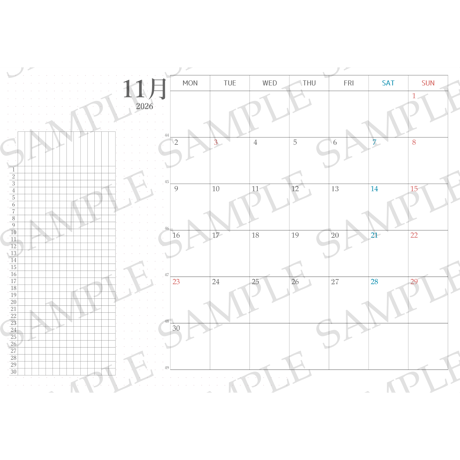 トラベラーズノート レギュラーサイズ デイリーログリフィル 2026年11月