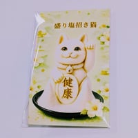 ノンノン 盛り塩 計10個 ゴールド猫 シルバー猫 持ち歩ける盛り塩】盛り塩招き猫カード『金運』〜沖縄の塩入り〜 盛塩