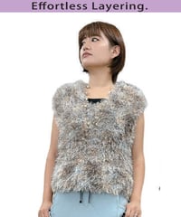 大人な印象のロングフェザーヤーンベスト　897131　ayane 2027 Eary Spring collection 予約商品