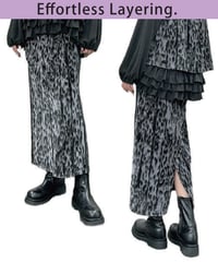 レオパード柄起毛メッシュペンシルスカート　897127　ayane 2027 Eary Spring collection 予約商品