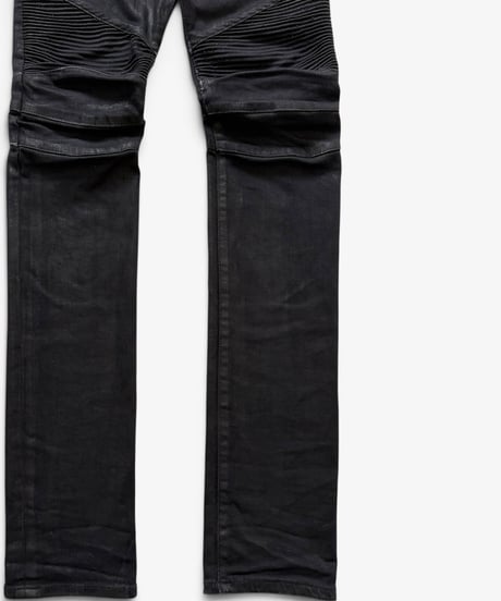 S/S 2012 BALMAIN HOMME WAXED BLACK BIKER DENIM［29］