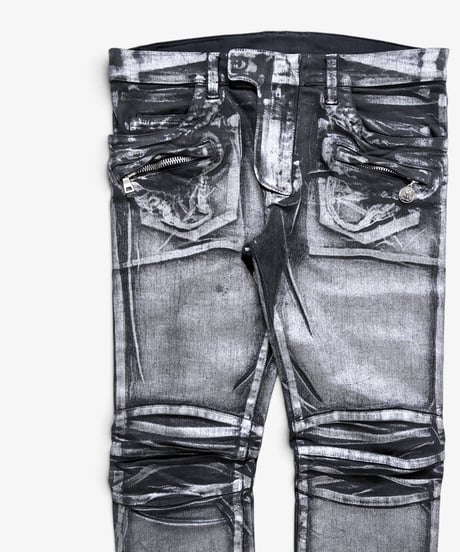 S/S 2011 BALMAIN HOMME SILVER COATED EAGLE COIN BIKER［31］