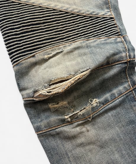 A/W 2011 BALMAIN HOMME WASHED SLIM BIKER［28］