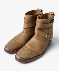 S/S 2013 BALMAIN HOMME METAL CAP TOE LEATHER BOOTS［42］