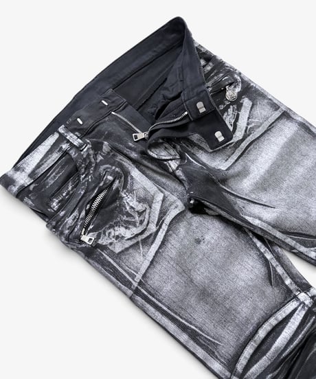 S/S 2011 BALMAIN HOMME SILVER COATED EAGLE COIN BIKER［31］