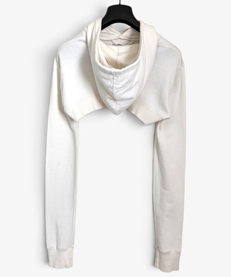 S/S 2007 DIOR HOMME “WLGT” IVORY ULTRA CROPPED HOODIE［XS］