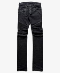 S/S 2012 BALMAIN HOMME WAXED BLACK BIKER DENIM［29］