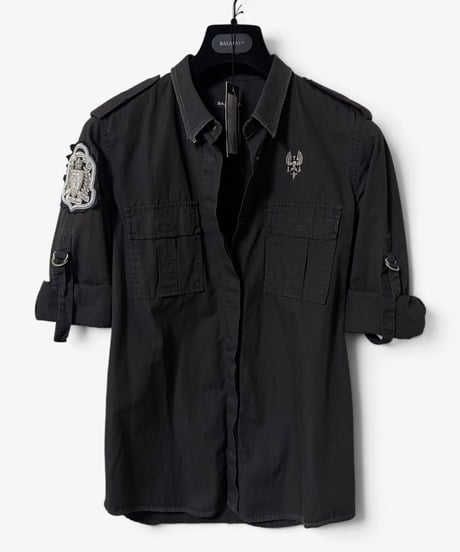 S/S 2011 BALMAIN RUNWAY EAGLE PIN MILITARY SHIRT［36］