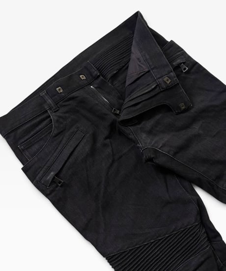 A/W 2015 BALMAIN HOMME BLACK RAW BIKER DENIM［31］