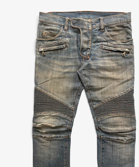 A/W 2011 BALMAIN HOMME WASHED SLIM BIKER［28］