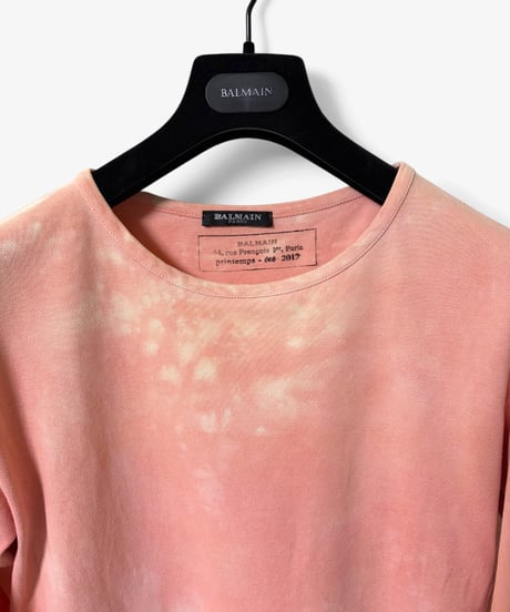 S/S 2012 BALMAIN HOMME PINK TIE-DYE LONG SLEEVE T-SHIRT［XS］