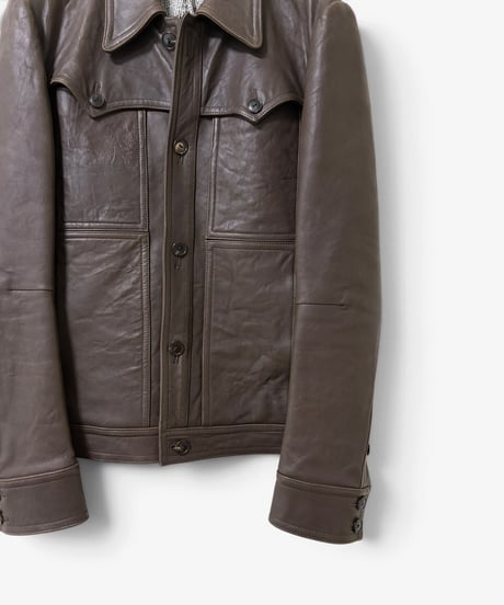 A/W 2007 NUMBER (N)INE “LOVE GOD MURDER” LEATHER TRUCKER JACKET［3］