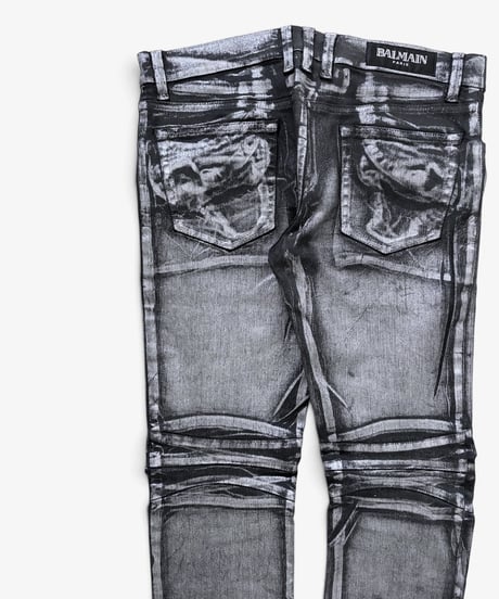 S/S 2011 BALMAIN HOMME SILVER COATED EAGLE COIN BIKER［31］