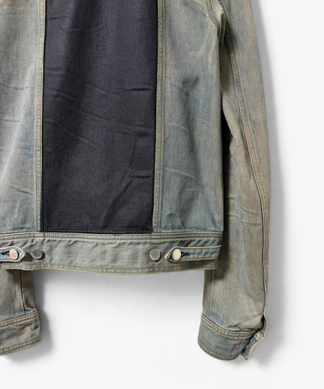 S/S 2004 DIOR HOMME “STRIP” BLUE CLAIR WAXED PANEL JACKET［46］