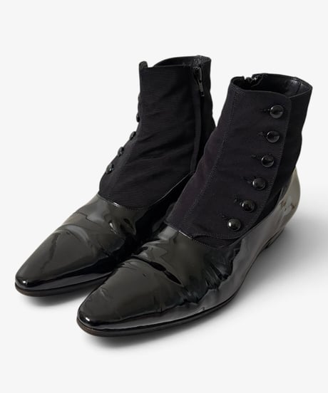 A/W 2006 DIOR HOMME “THESE GREY DAYS” PATENT LEATHER VICTORIAN BOOTS［40］