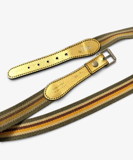 S/S 2005 DIOR HOMME “UNTITLED” GOLD STRIPED ELASTIC BELT［90］
