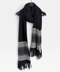 S/S 2015 SAINT LAURENT PARIS GEOMETRIC JACQUARD FRINGE STOLE