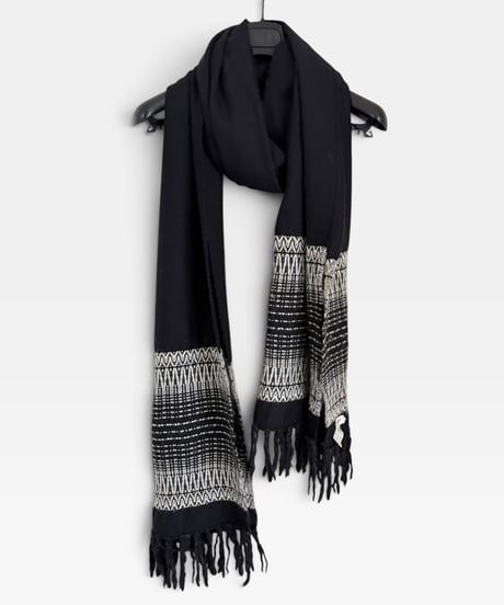 S/S 2015 SAINT LAURENT PARIS GEOMETRIC JACQUARD FRINGE STOLE