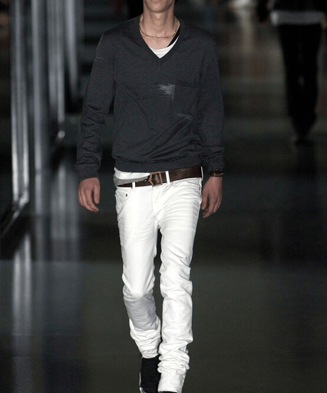 S/S 2005 DIOR HOMME “BECK” WRINKLED WHITE DENIM［31］