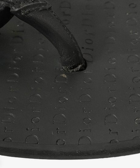 S/S 2004 DIOR HOMME “STRIP” HOMME LOGO EMBOSSED LEATHER FLIP-FLOPS