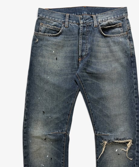 A/W 2010 BALMAIN HOMME DISTRESSED PAINT DENIM［30］