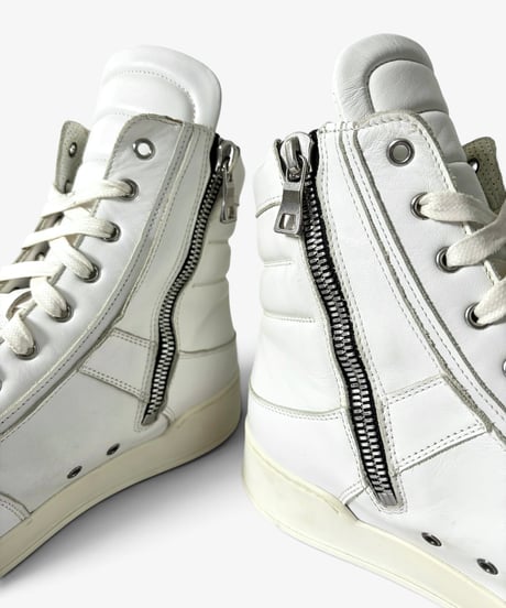 S/S 2013 BALMAIN HOMME WHITE HI-TOP SNEAKERS［42］