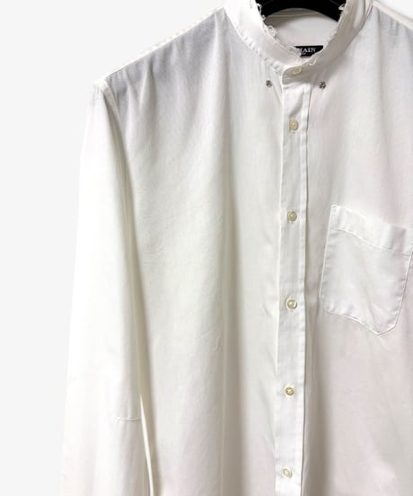 S/S 2011 BALMAIN HOMME TIGER EMBROIDERED BAND COLLAR SHIRT［40］