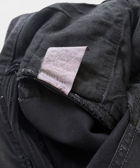 S/S 2012 BALMAIN HOMME WAXED BLACK BIKER DENIM［29］