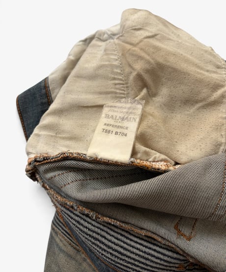 A/W 2011 BALMAIN HOMME WASHED SLIM BIKER［28］