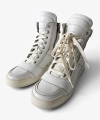 S/S 2013 BALMAIN HOMME WHITE HI-TOP SNEAKERS［42］