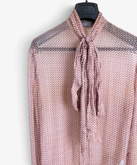 A/W 2005 DIOR HOMME “GLAM ROCK” PUSSY-BOW SHEER SHIRT［38］