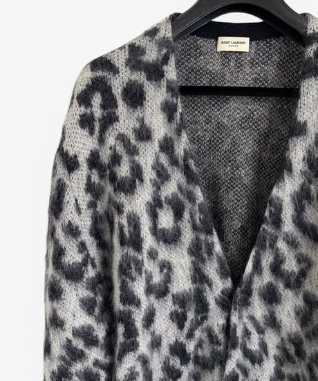 A/W 2013 SAINT LAURENT PARIS LEOPARD MOHAIR CARDIGAN［XS］