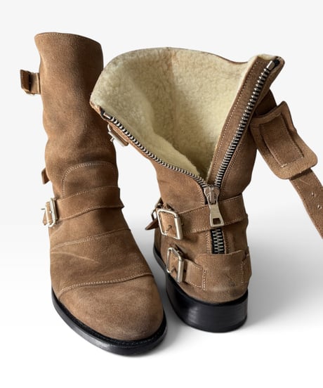 A/W 2012 BALMAIN HOMME SHEARLING-LINED ENGINEER BOOTS［40］