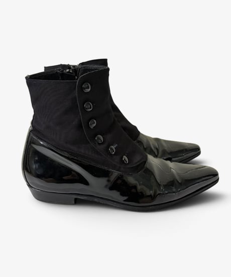 A/W 2006 DIOR HOMME “THESE GREY DAYS” PATENT LEATHER VICTORIAN BOOTS［40］