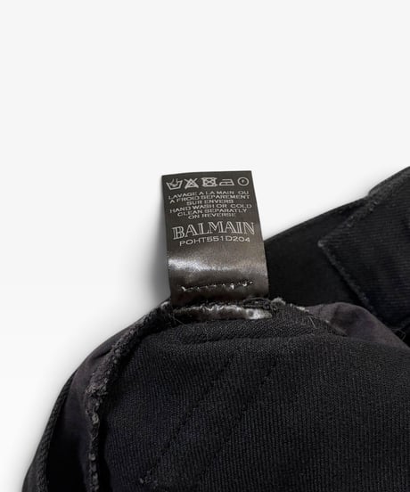 A/W 2015 BALMAIN HOMME BLACK RAW BIKER DENIM［31］