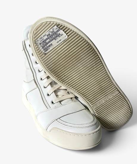 S/S 2013 BALMAIN HOMME WHITE HI-TOP SNEAKERS［42］
