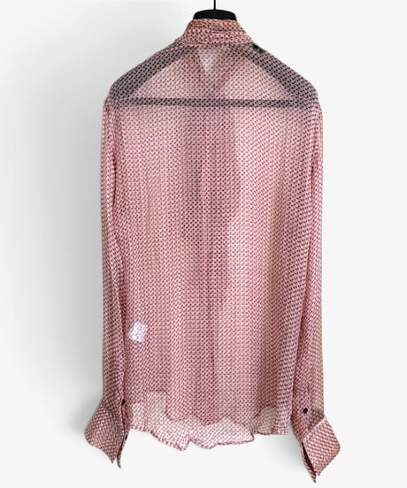 A/W 2005 DIOR HOMME “GLAM ROCK” PUSSY-BOW SHEER SHIRT［38］