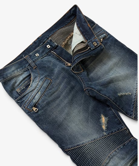 A/W 2011 BALMAIN HOMME DISTRESSED BIKER DENIM［30］