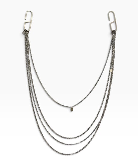 S/S 2008 DIOR HOMME SILVER 4-STRAND WALLET CHAIN