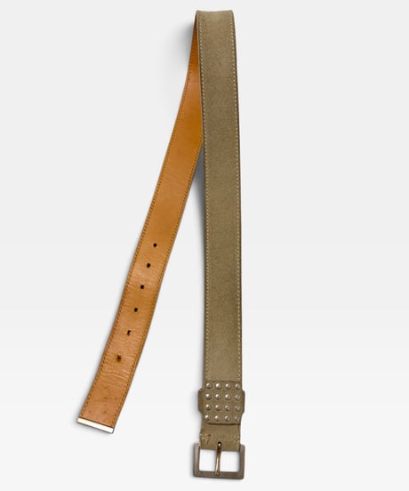 S/S 2007 DIOR HOMME “WLGT” STUDDED SUEDE BELT［85］