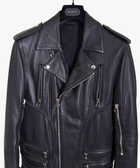 A/W 2010 BALMAIN HOMME LEATHER PERFECTO JACKET［46］