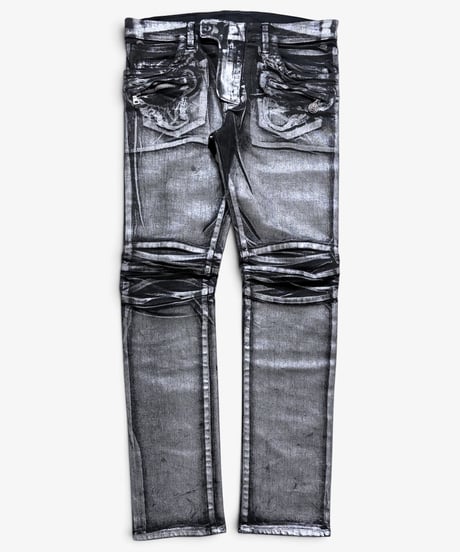 S/S 2011 BALMAIN HOMME SILVER COATED EAGLE COIN BIKER［31］