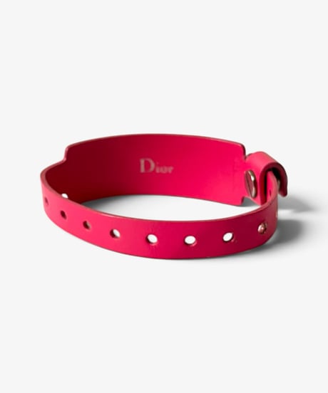 A/W 2005 DIOR HOMME “GLAM ROCK” RUNWAY PINK LEATHER BRACELET