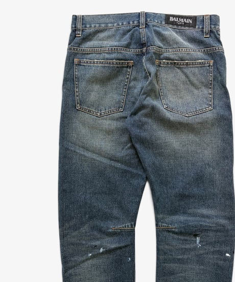 A/W 2010 BALMAIN HOMME DISTRESSED PAINT DENIM［30］