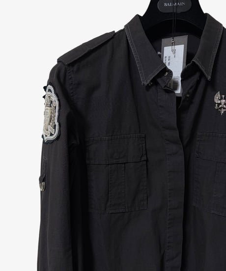 S/S 2011 BALMAIN RUNWAY EAGLE PIN MILITARY SHIRT［36］