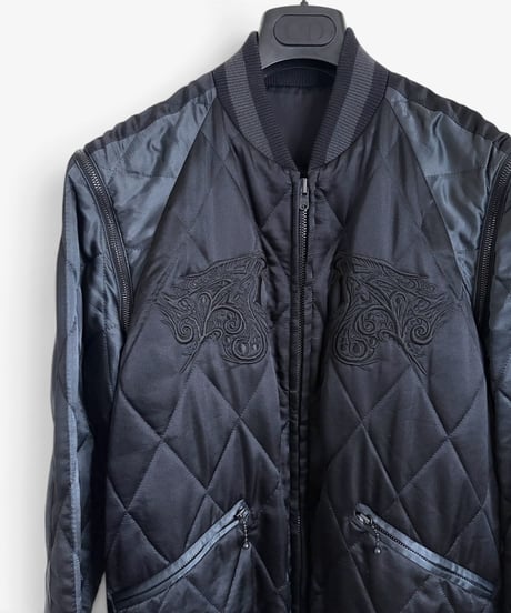 S/S 2004 NUMBER (N)INE “DREAM BABY DREAM” EMBROIDERED SILK VARSITY JACKET［2］