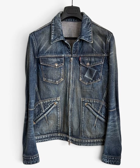 S/S 2008 NUMBER (N)INE “BIRDS” MUD WASH DENIM JACKET［3］