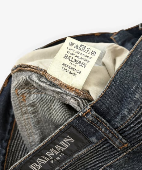 A/W 2010 BALMAIN HOMME WASHED BOOTCUT BIKER［29］
