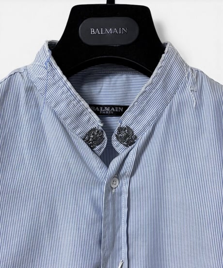 A/W 2012 BALMAIN HOMME EAGLE PIN BAND COLLAR SHIRT［37］