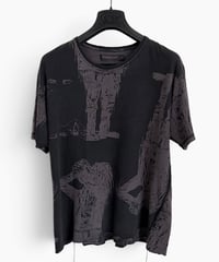 S/S 2003 UNDERCOVERISM “SCAB” DISTRESSED ABSTRACT PRINT T-SHIRT［M］